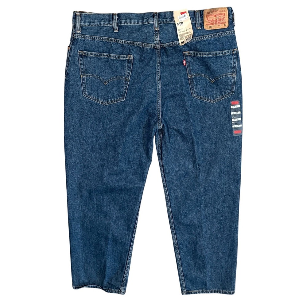 Levi's 550 Relaxed Fit Jeans Mens 42x30 Blue Denim Tapered Leg New With Tags
